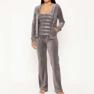 MODA International Sequin Gray Velvet 3-Piece Set